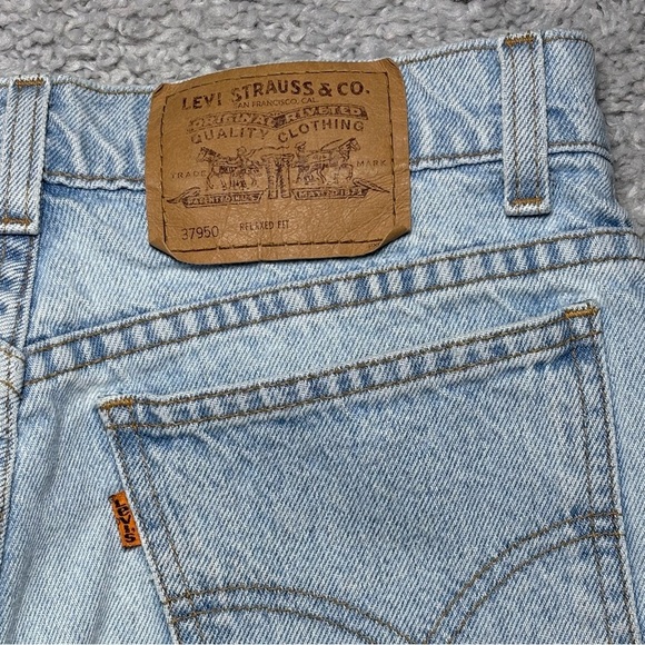 Vintage Levi's Shorts Womens 9 Orange Tab High Rise 90s Light Wash 37950 - Picture 4 of 5